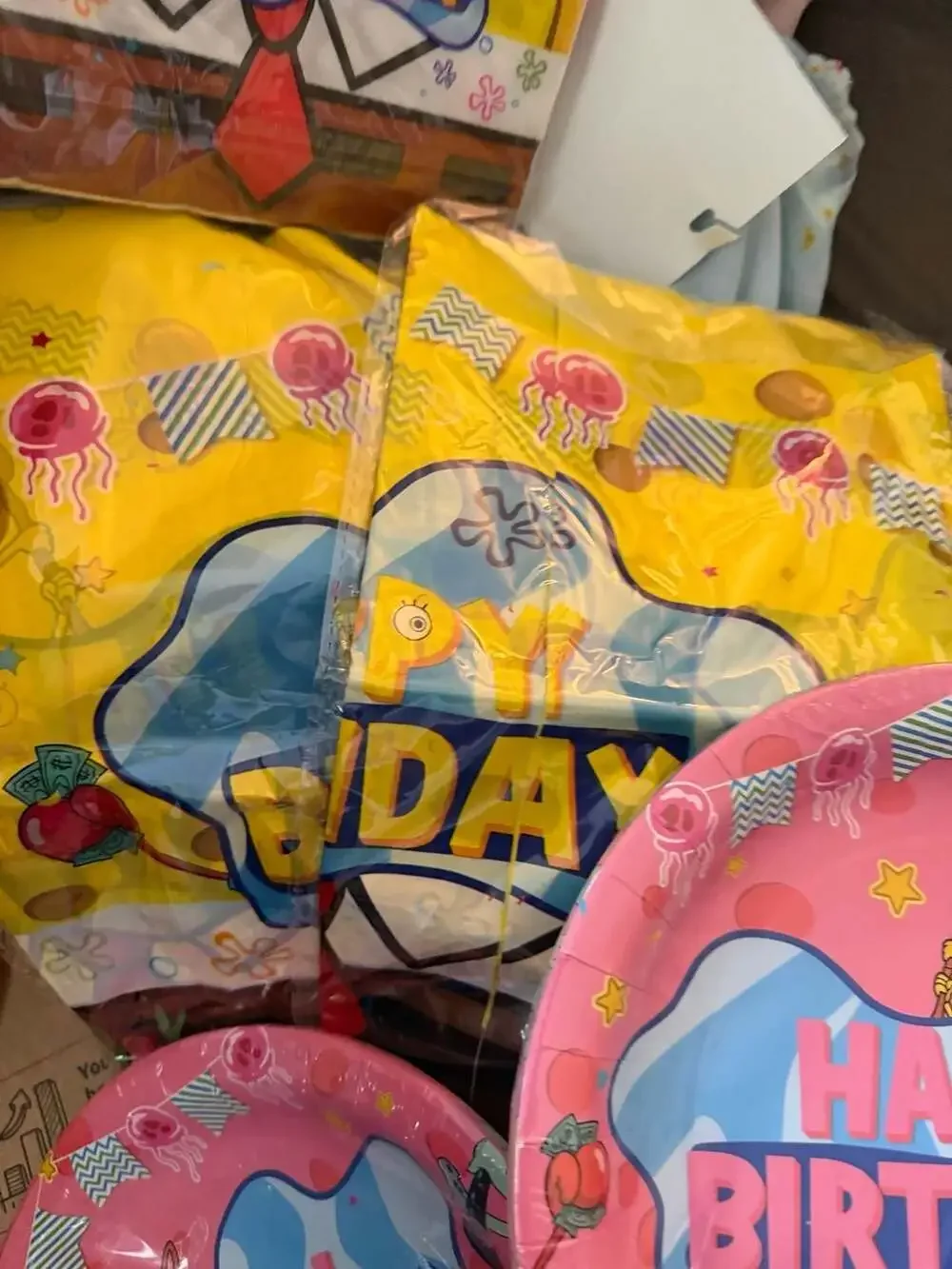 SpongeBob SquarePants Themed Happy Birthday Party Supplies Bundle